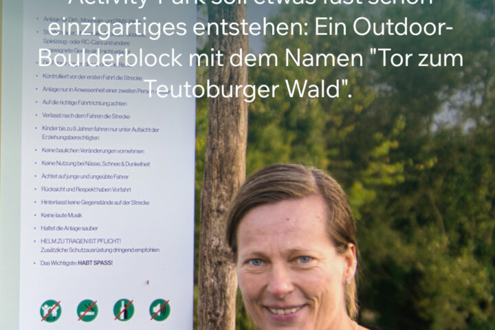 Activity-Park Brochterbeck: Ein Boulderblock mitten in Brochterbeck, Julia Heukamp