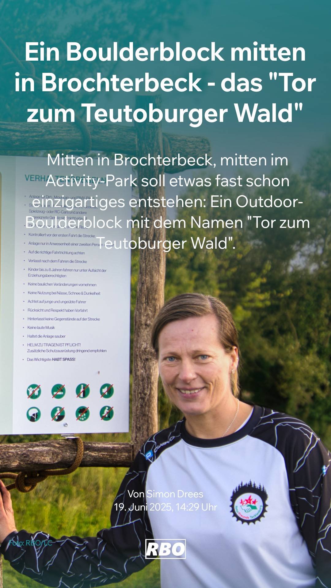 Activity-Park Brochterbeck: Ein Boulderblock mitten in Brochterbeck, Julia Heukamp